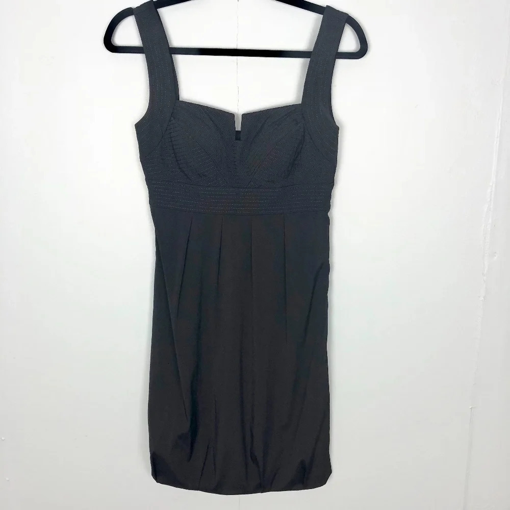 WHBM | Black Stitched Sleeveless Mini Dress